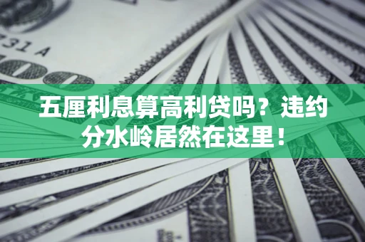 武汉五厘利息算高利贷吗?违约分水岭居然在这里! 武汉五厘利息算高利贷吗?违约分水岭居然在这里!