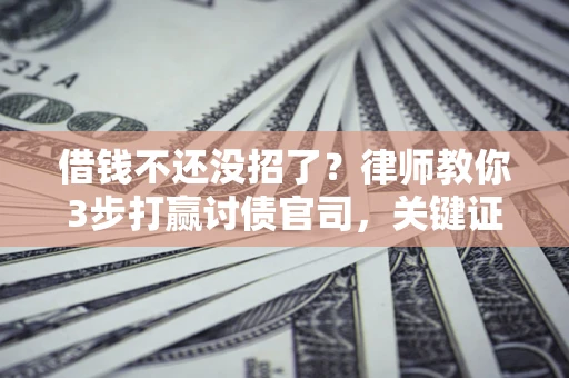 武汉借钱不还没招了?律师教你3步打赢讨债官司,关键证据千万别漏! 武汉借钱不还没招了?律师教你3步打赢讨债官司,关键证据千万别漏!